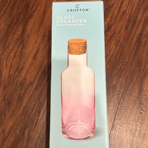 Crofton Pink Ombré Glass Decanter with Cork